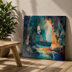 Coastal Cave Wall Art Sea Grotto Framed Canvas Ocean Abstract Landscape Coastal Decor