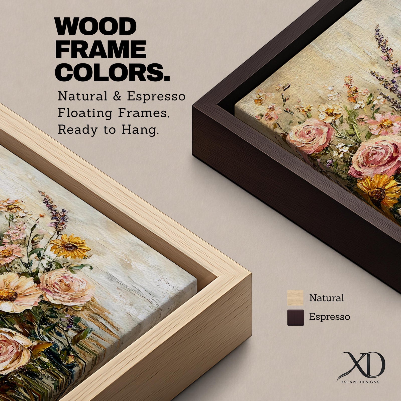 A vintage-style floral bouquet painting featuring textured roses, daisies, and wildflowers arranged in a loose, natural composition. The artwork uses thick impasto brushstrokes to create a rustic cottagecore aesthetic with soft, muted tones and a classic floral theme.