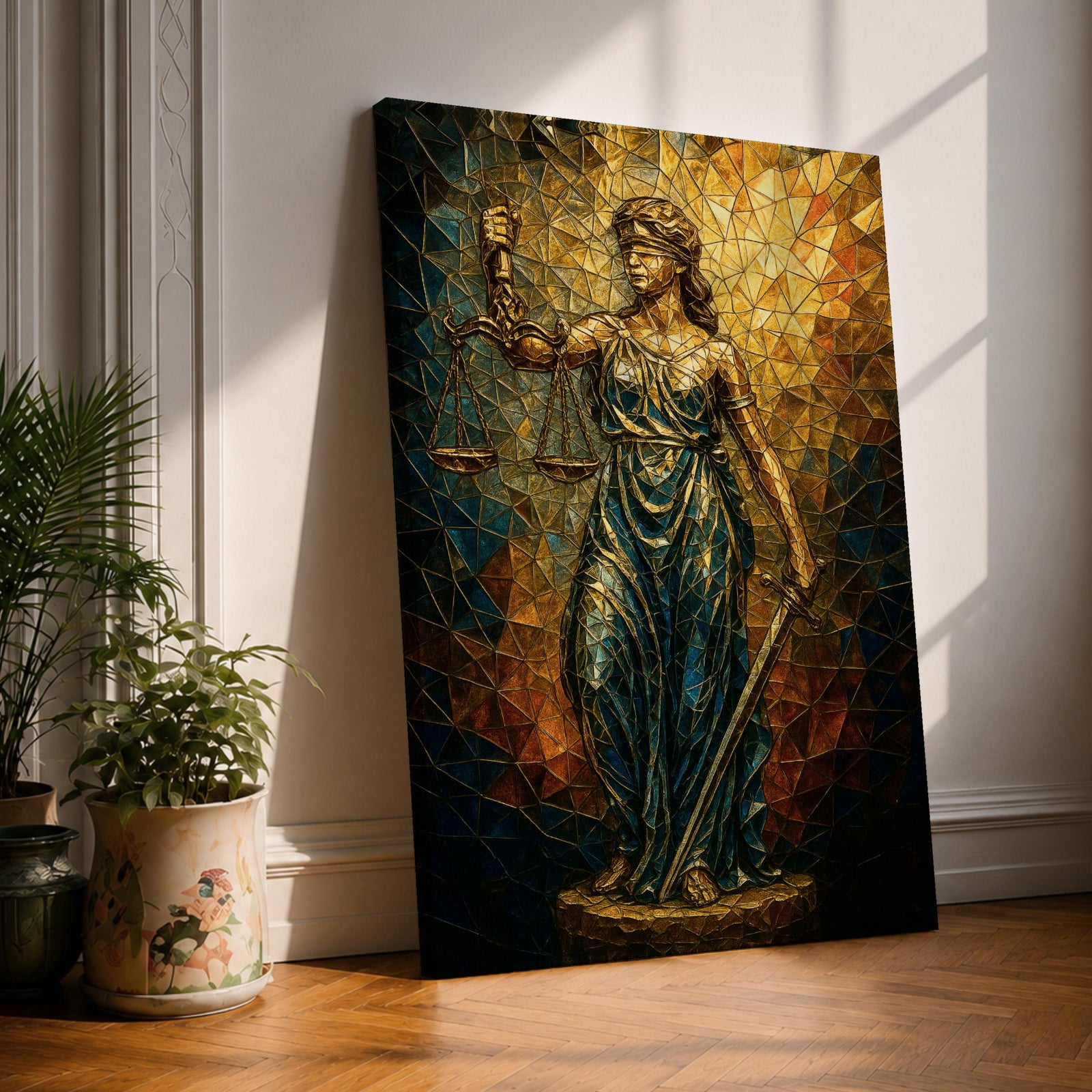 Lady Justice Legal Symbol Wall Art Roman Justitia Mosaic Gift Law Office Home Decor