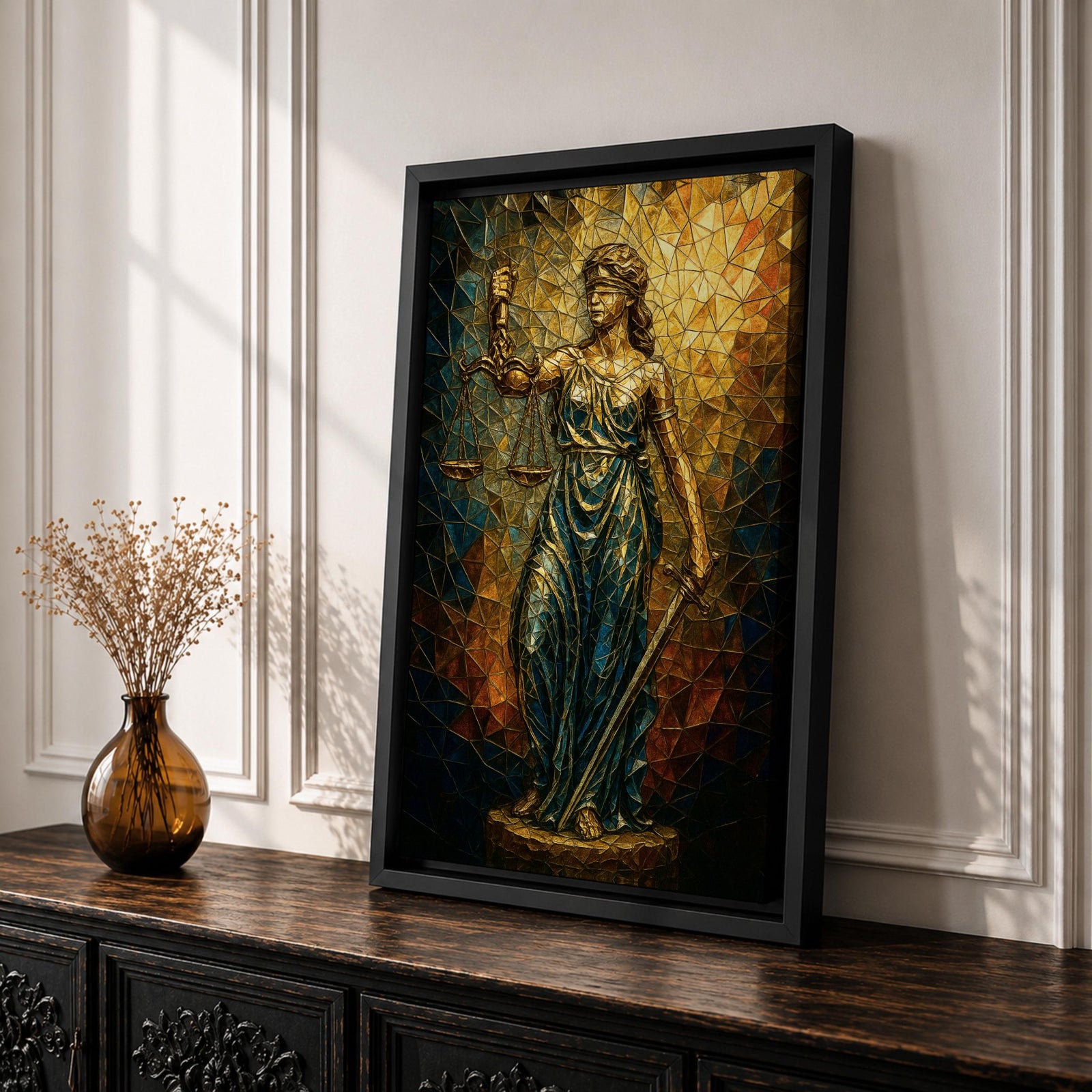 Lady Justice Legal Symbol Wall Art Roman Justitia Mosaic Gift Law Office Home Decor