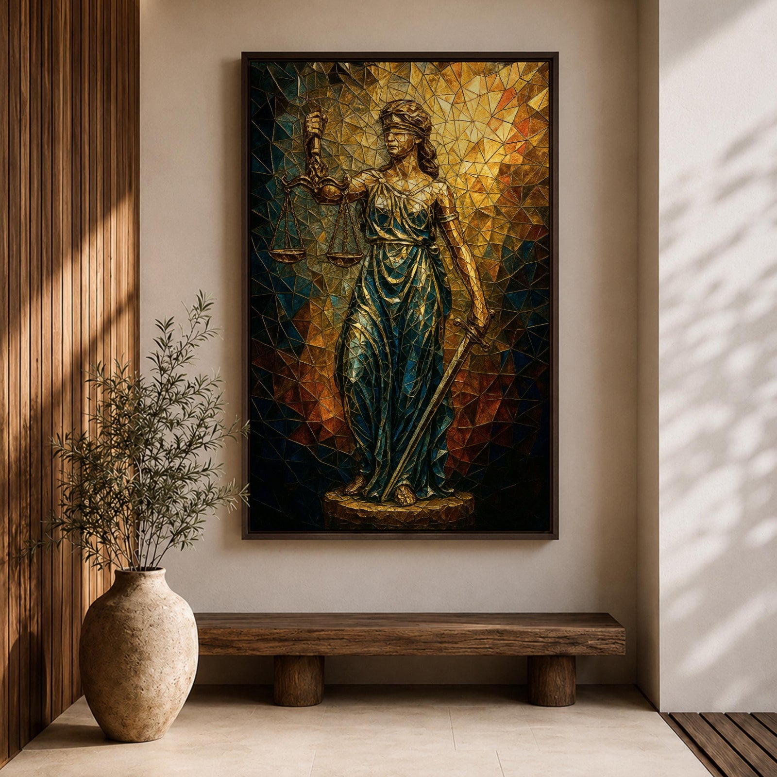 Lady Justice Legal Symbol Wall Art Roman Justitia Mosaic Gift Law Office Home Decor