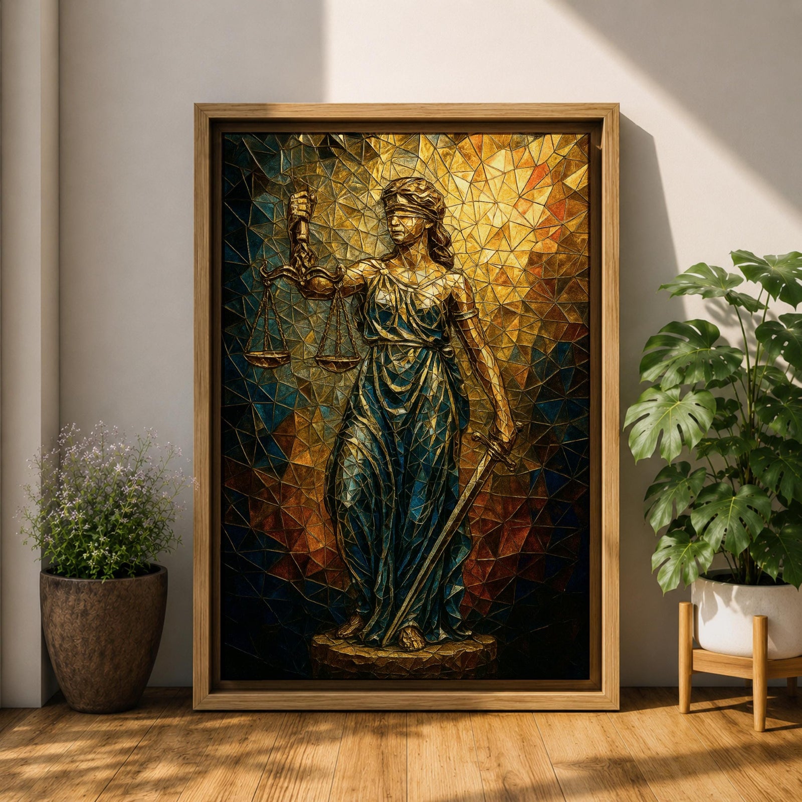 Lady Justice Legal Symbol Wall Art Roman Justitia Mosaic Gift Law Office Home Decor