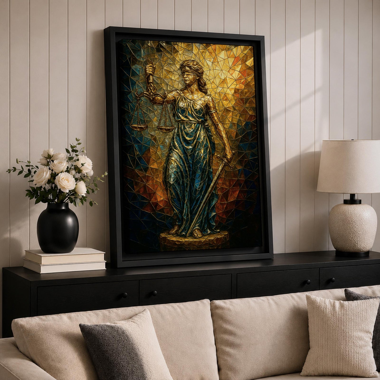Lady Justice Legal Symbol Wall Art Roman Justitia Mosaic Gift Law Office Home Decor