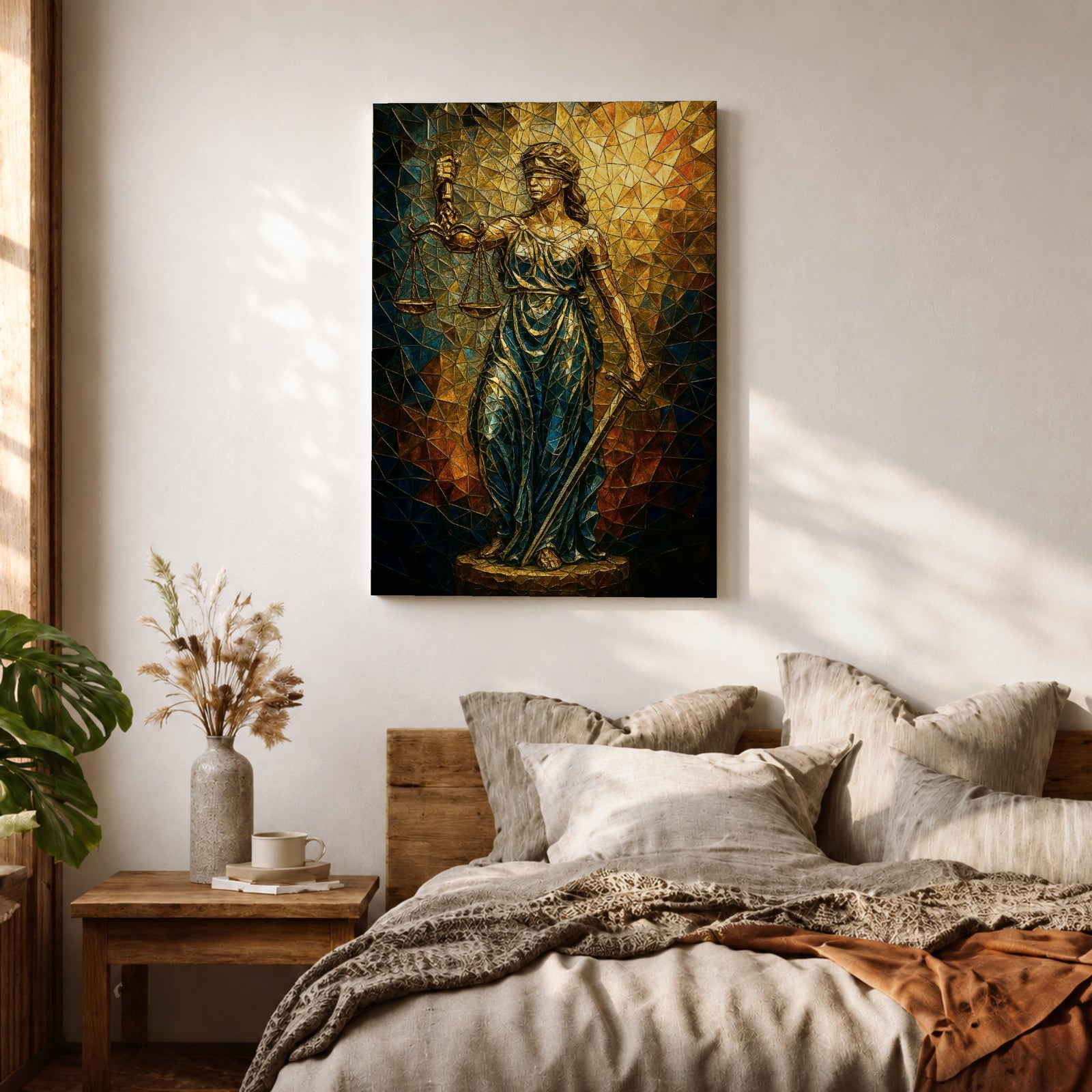 Lady Justice Legal Symbol Wall Art Roman Justitia Mosaic Gift Law Office Home Decor