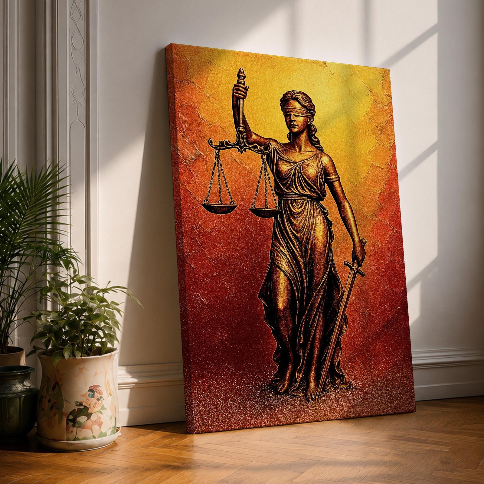 Lady Justice Legal Symbol Wall Art Justitia Vintage Gift Law Office Courtroom Home Decor