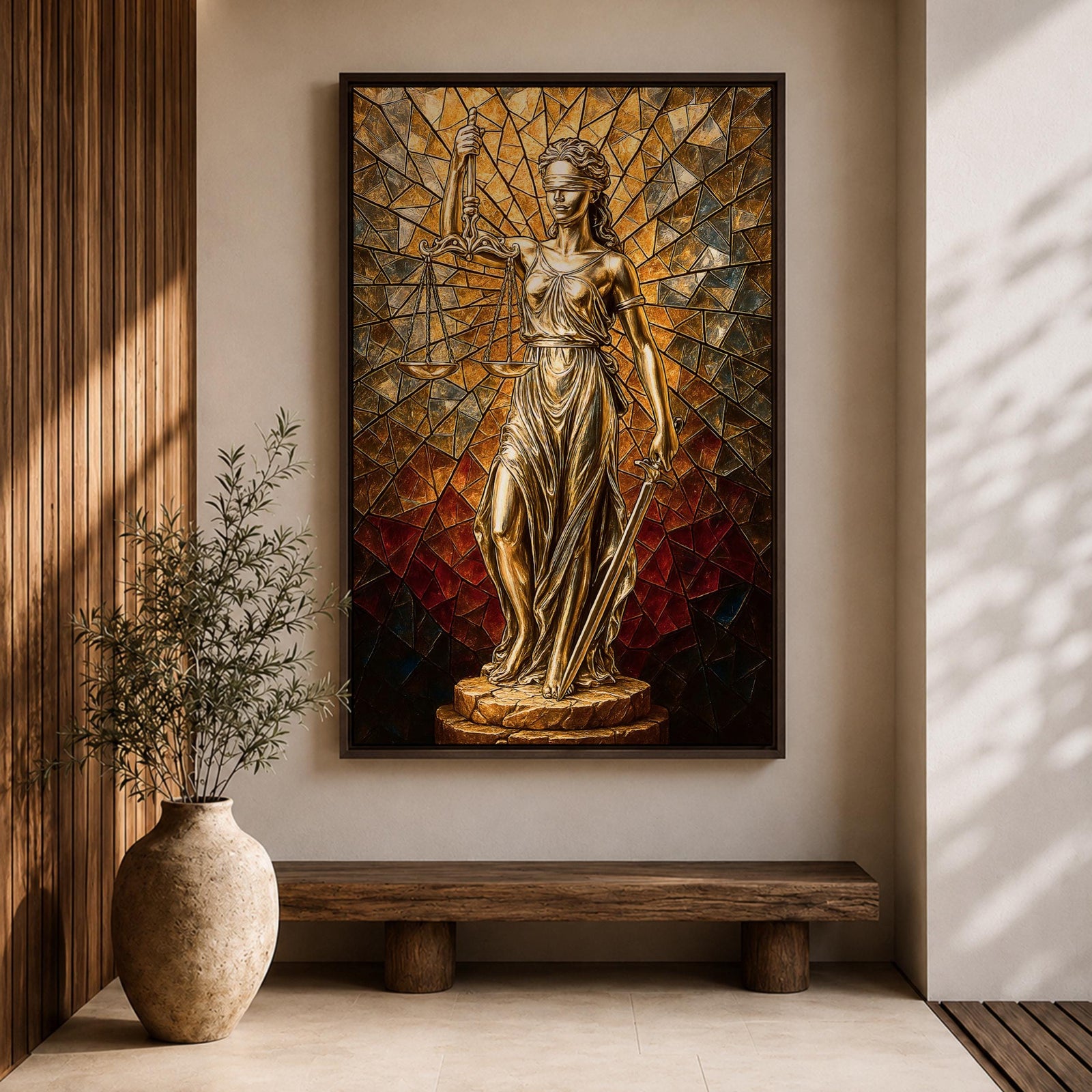 Lady Justice Legal Symbol Wall Art Justitia Stained Glass Gift Law Office Home Decor