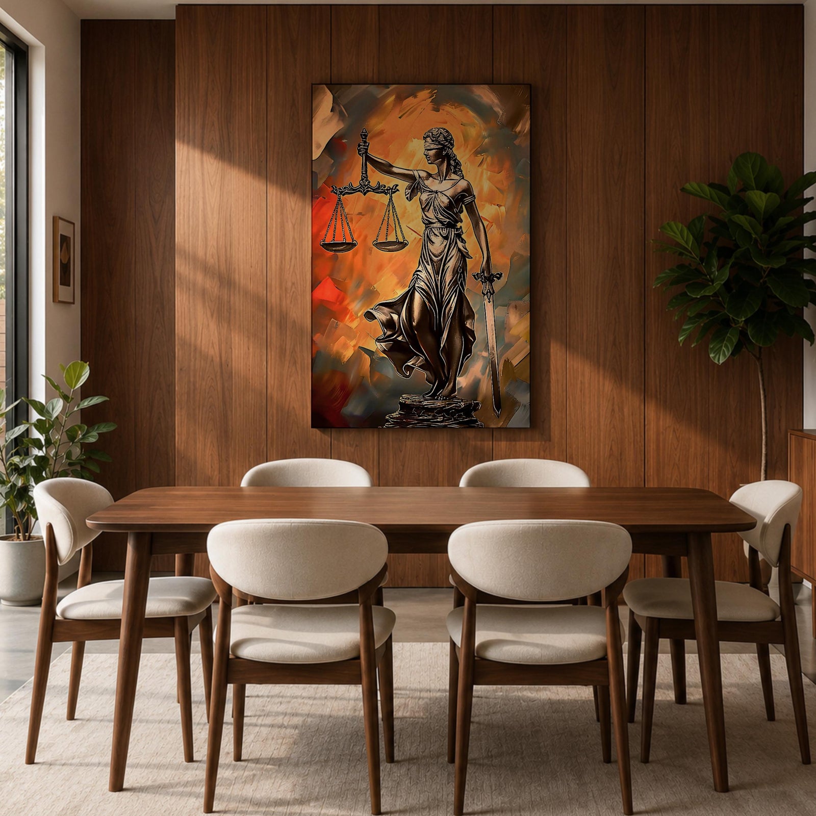 Lady Justice Legal Symbol Wall Art Justitia Abstract Gift Courtroom Law Office Home Decor
