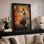 Lady Justice Legal Symbol Wall Art Justitia Abstract Gift Courtroom Law Office Home Decor