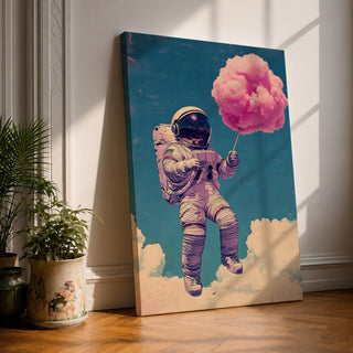 Astronaut Space Wall Art Cotton Candy Fantasy Gift Cloud Kids Nursery Room Home Decor