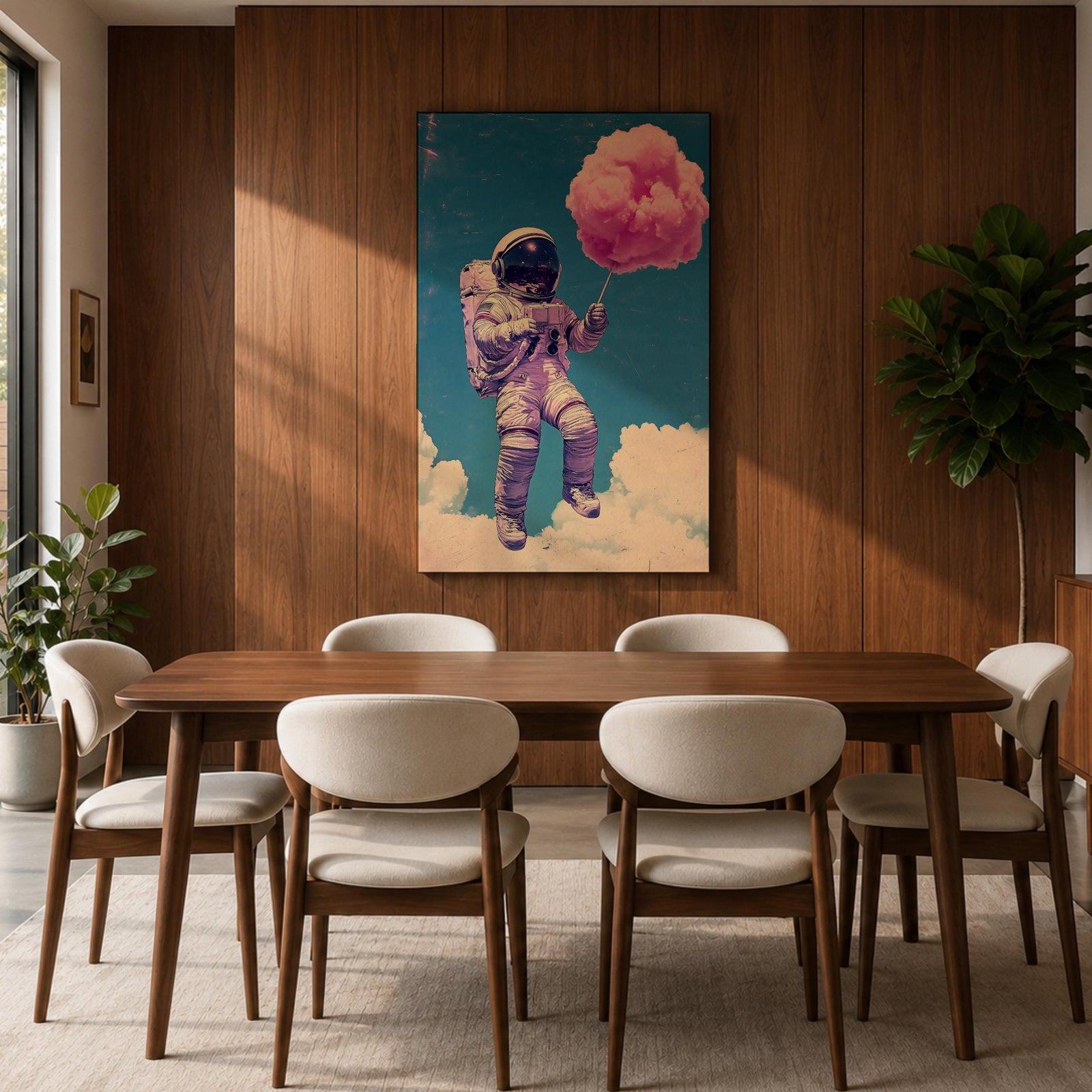 Astronaut Space Wall Art Cotton Candy Fantasy Gift Cloud Kids Nursery Room Home Decor