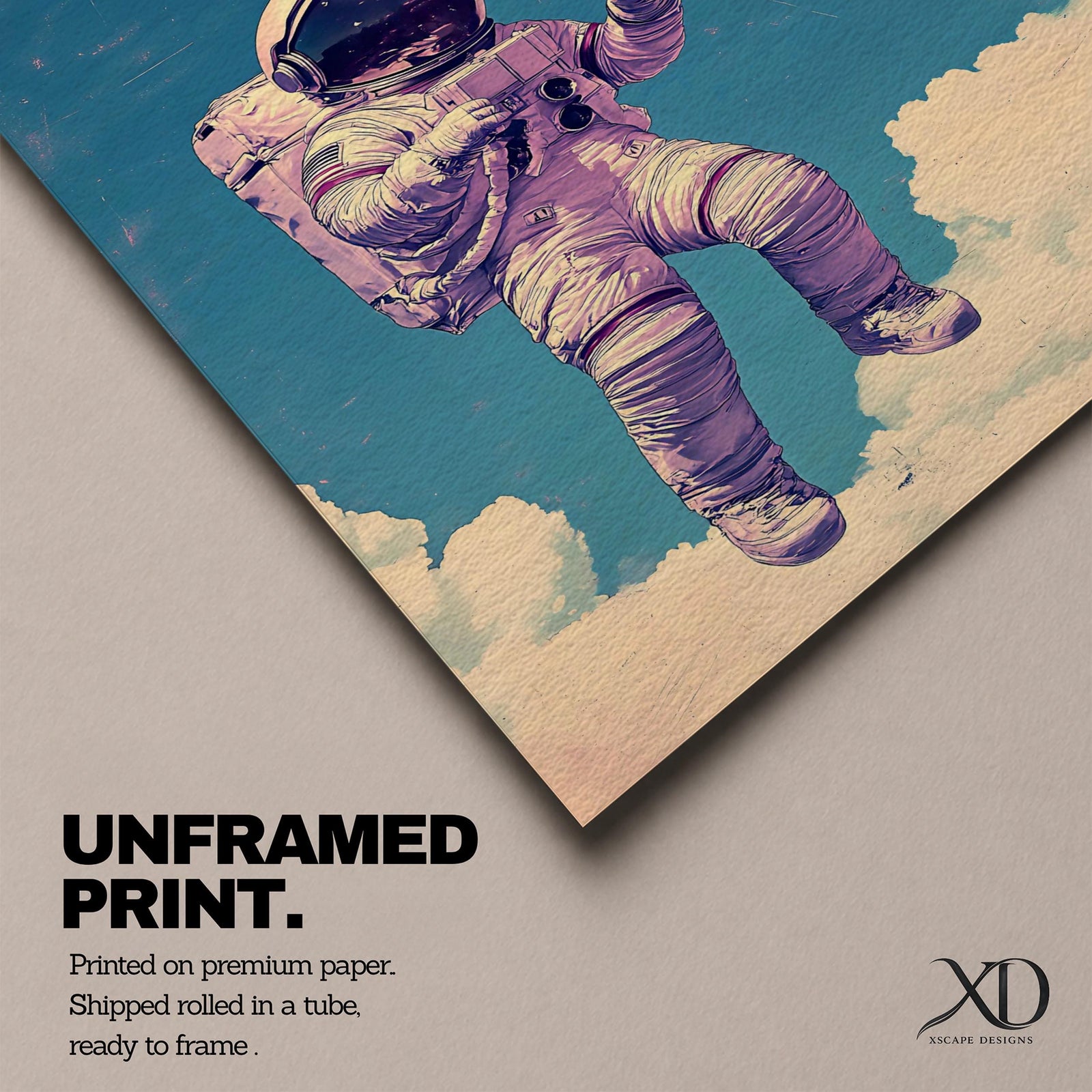 Astronaut Space Wall Art Cotton Candy Fantasy Gift Cloud Kids Nursery Room Home Decor