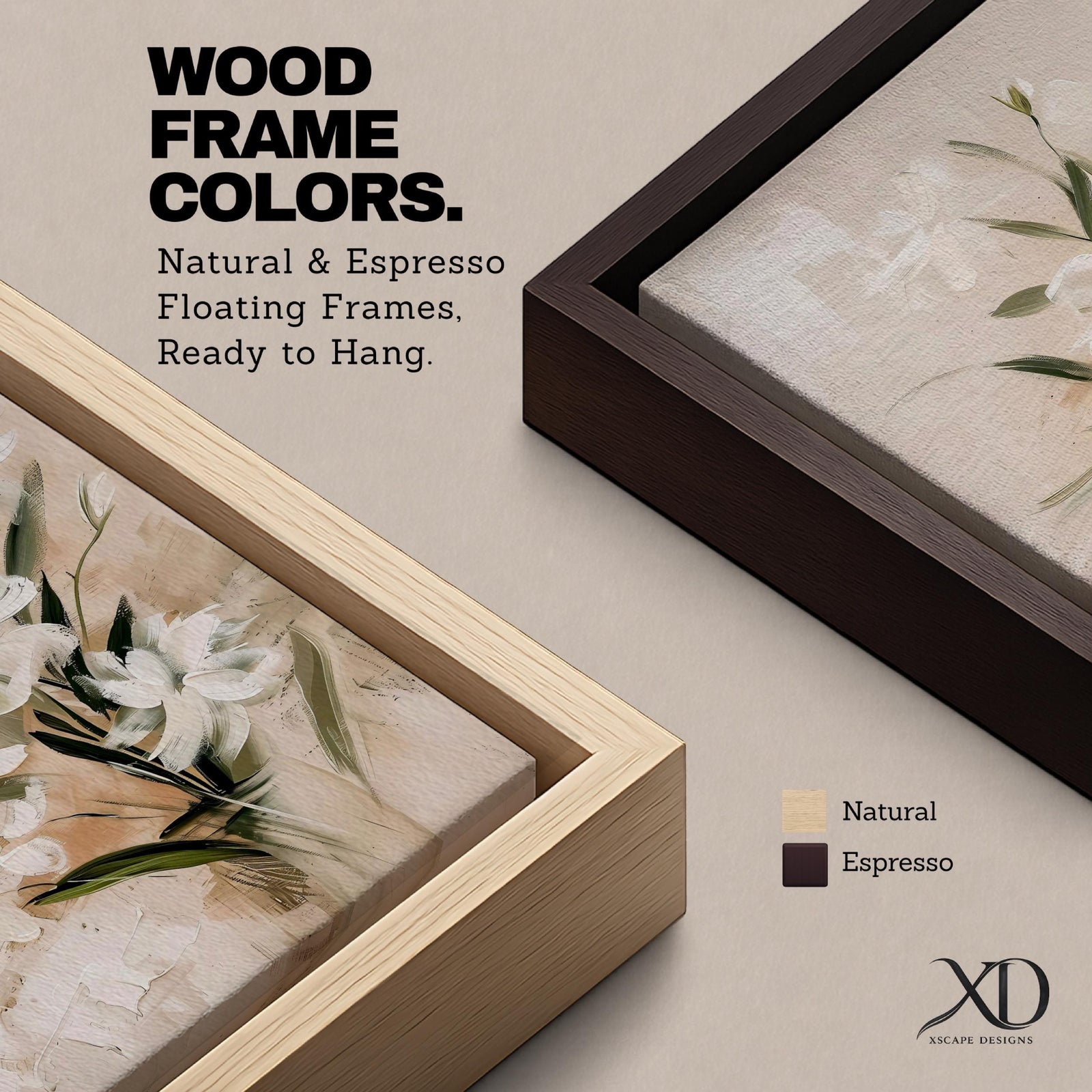 A framed watercolor painting of white lilies arranged in a vase, featuring soft brush strokes and delicate green leaves. The floral composition highlights the natural elegance of Easter lilies with a botanical and cottagecore aesthetic.