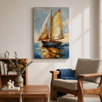Sailing Boat Nautical Ocean Coastal Wall Art Sailboat Maritime Gift Living Room Home Decor