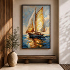 Sailing Boat Nautical Ocean Coastal Wall Art Sailboat Maritime Gift Living Room Home Decor
