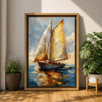 Sailing Boat Nautical Ocean Coastal Wall Art Sailboat Maritime Gift Living Room Home Decor