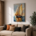 Sailing Boat Nautical Ocean Coastal Wall Art Sailboat Maritime Gift Living Room Home Decor