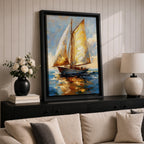 Sailing Boat Nautical Ocean Coastal Wall Art Sailboat Maritime Gift Living Room Home Decor