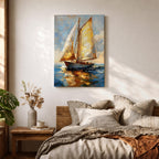Sailing Boat Nautical Ocean Coastal Wall Art Sailboat Maritime Gift Living Room Home Decor