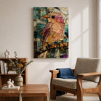 Bird Wild Wall Art Songbird Branch Stained Glass Nature Gift Living Room Home Decor
