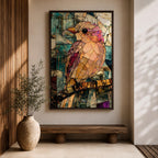 Bird Wild Wall Art Songbird Branch Stained Glass Nature Gift Living Room Home Decor