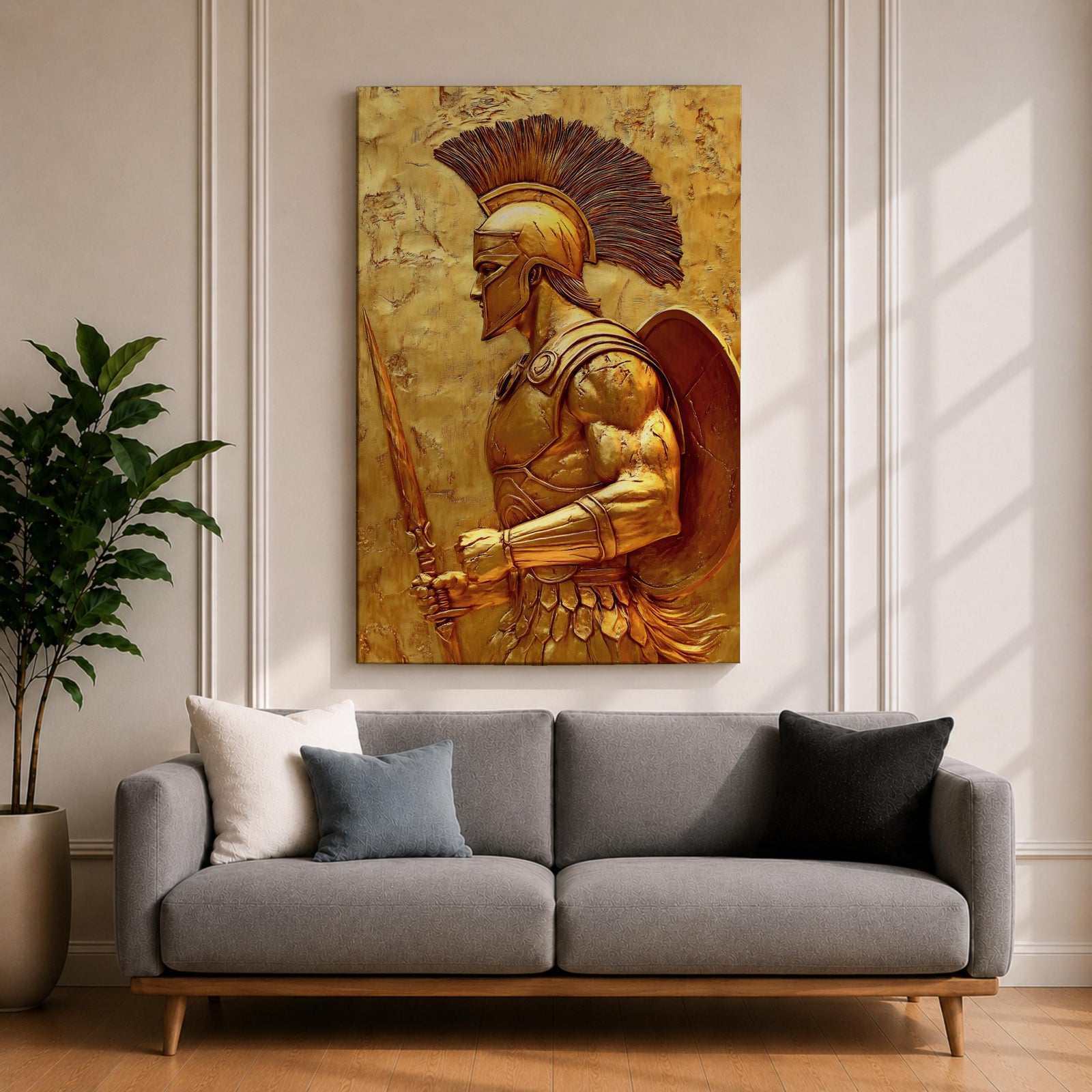 Spartan Warrior Ancient Greek Wall Art Hoplite Epic Mythology Gift Living Room Home Decor