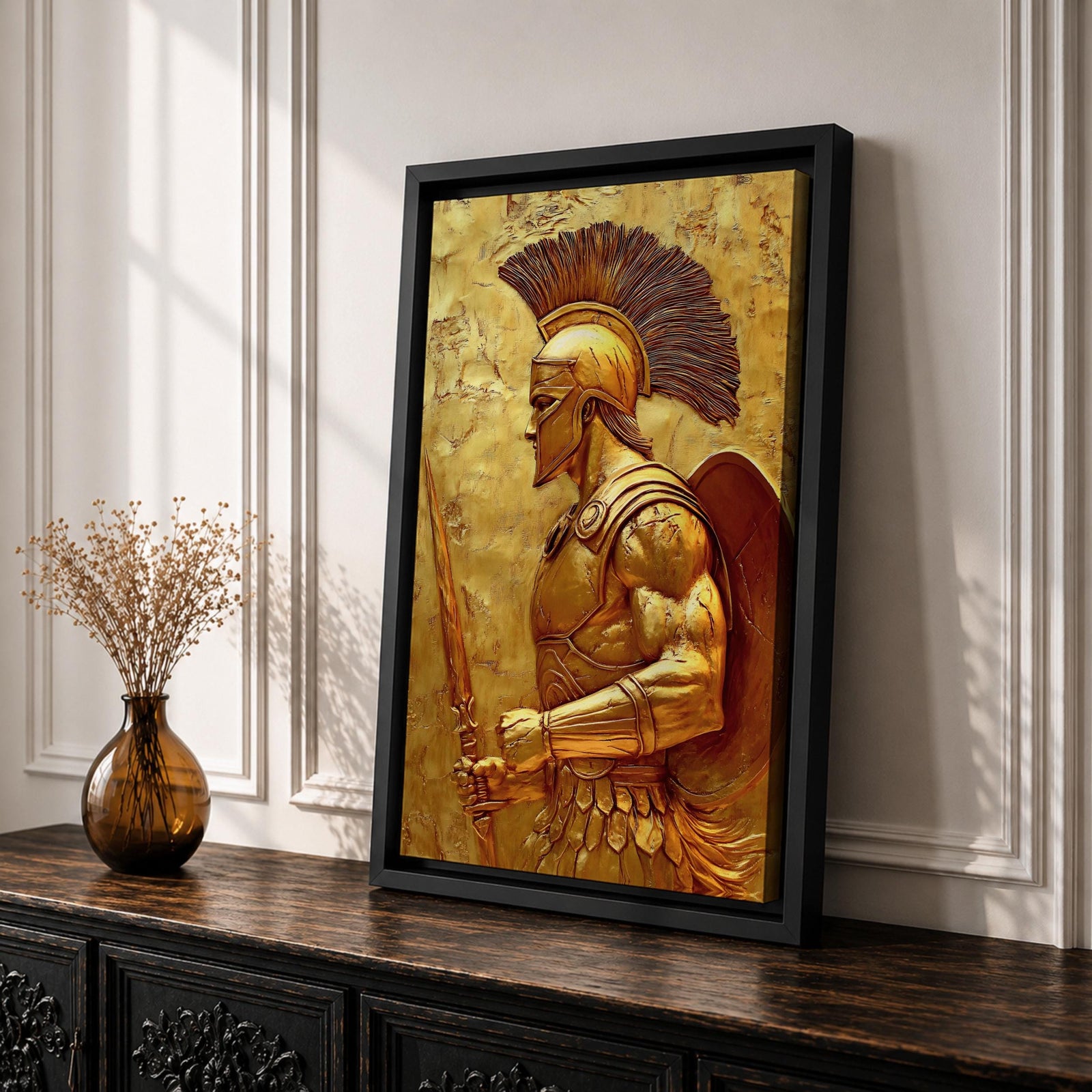 Spartan Warrior Ancient Greek Wall Art Hoplite Epic Mythology Gift Living Room Home Decor