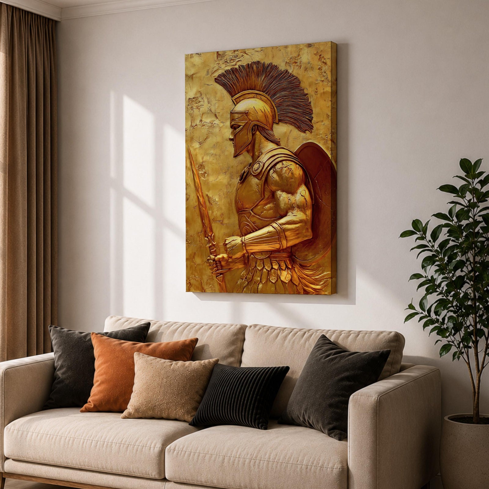 Spartan Warrior Ancient Greek Wall Art Hoplite Epic Mythology Gift Living Room Home Decor