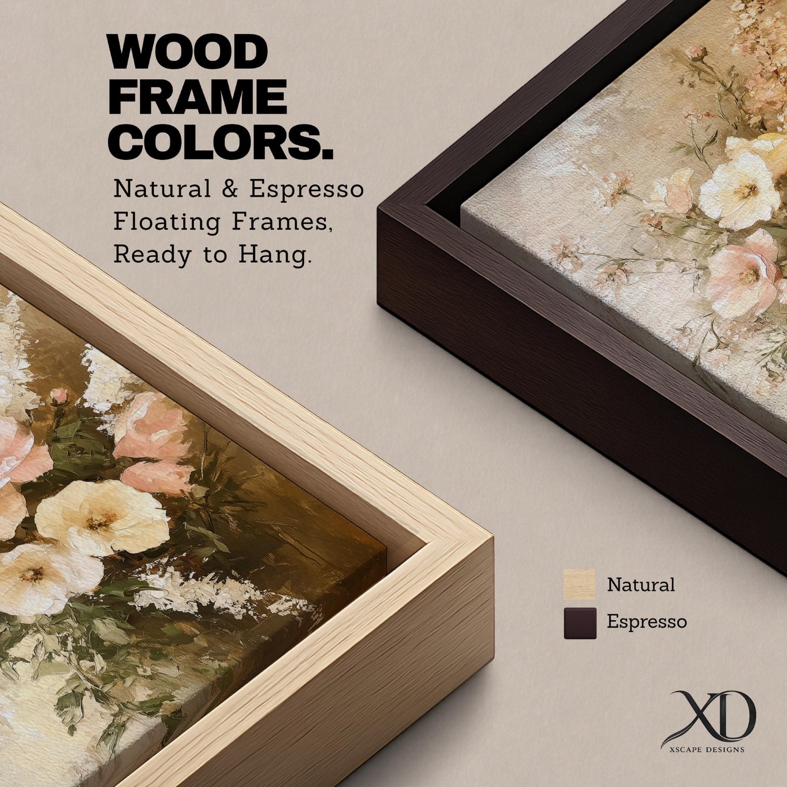 A vintage-style floral bouquet painting featuring soft pastel flowers including large blooms and delicate foliage arranged in a natural, rustic composition. The artwork has a textured, painterly quality with a warm, muted color palette emphasizing botanical beauty in a classic vintage style.
