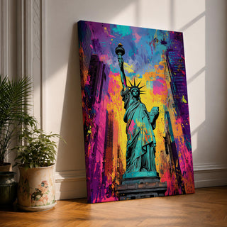 Statue Liberty American Monument Wall Art Lady Freedom Abstract Gift Living Room Home Decor