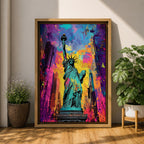 Statue Liberty American Monument Wall Art Lady Freedom Abstract Gift Living Room Home Decor
