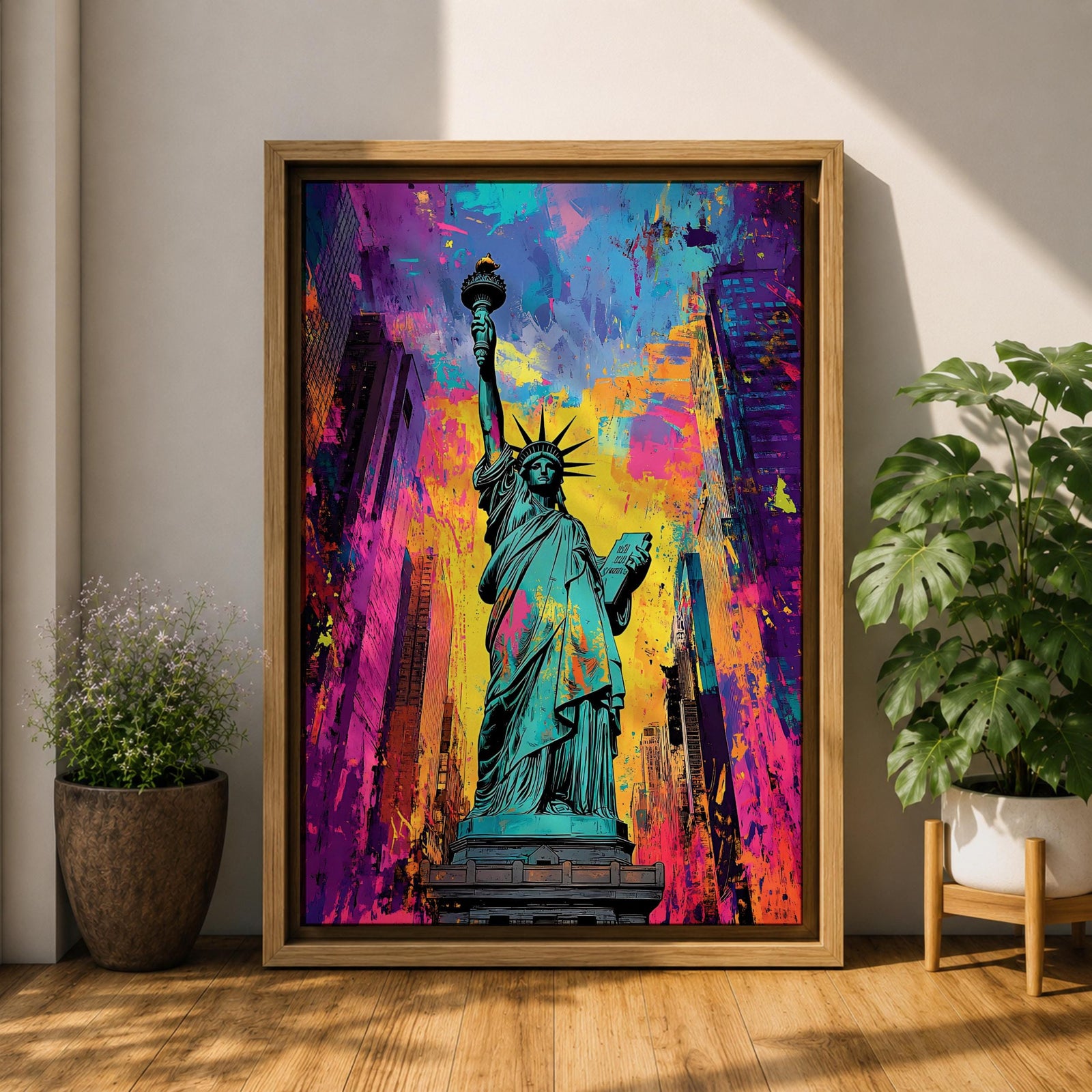 Statue Liberty American Monument Wall Art Lady Freedom Abstract Gift Living Room Home Decor