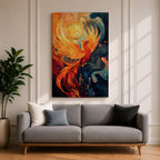 Phoenix Mythical Bird Wall Art Firebird Mythology Symbol Abstract Gift Living Room Home Decor