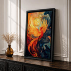 Phoenix Mythical Bird Wall Art Firebird Mythology Symbol Abstract Gift Living Room Home Decor
