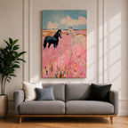 Horses Wild Animal Wall Art Meadow Landscape Nature Gift Living Room Home Decor