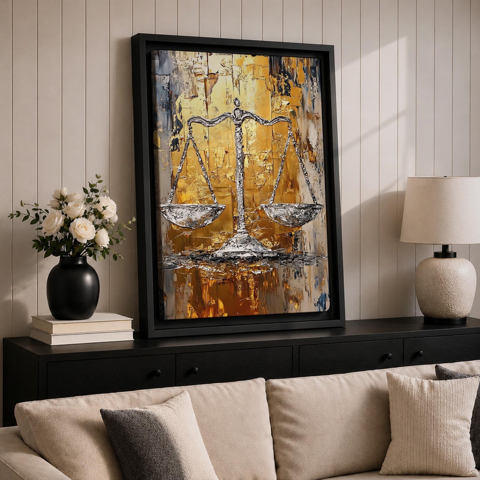 Scales Justice Wall Art Libra Zodiac Mythology Abstract Law Gift Court Office Home Decor
