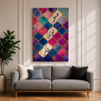Arabic calligraphy artwork featuring the words Sabr Tawakkul Shukr written in flowing script, arranged in a balanced composition that highlights the meaning of patience trust and gratitude, rendered with elegant linework and decorative Islamic pattern elements inspired by traditional calligraphy design.