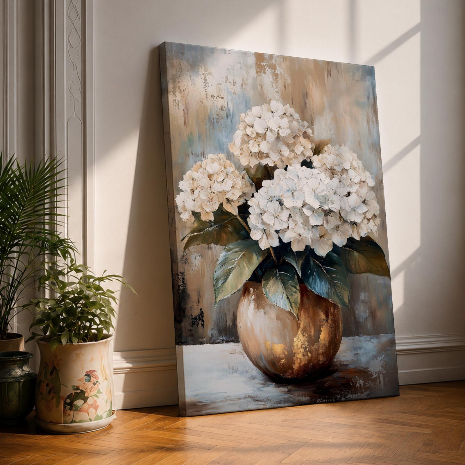 Hydrangea Floral Wall Art Bouquet Flower Botanical Vintage Nature Gift Living Room Home Decor