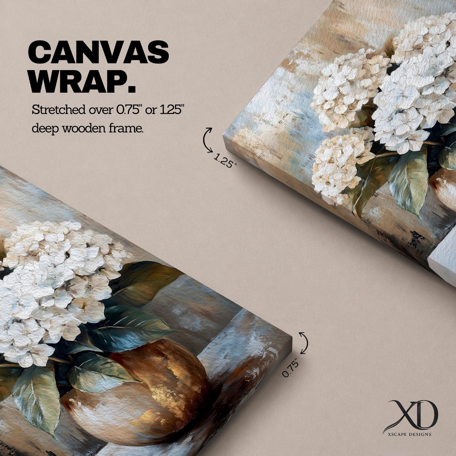 Hydrangea Floral Wall Art Bouquet Flower Botanical Vintage Nature Gift Living Room Home Decor