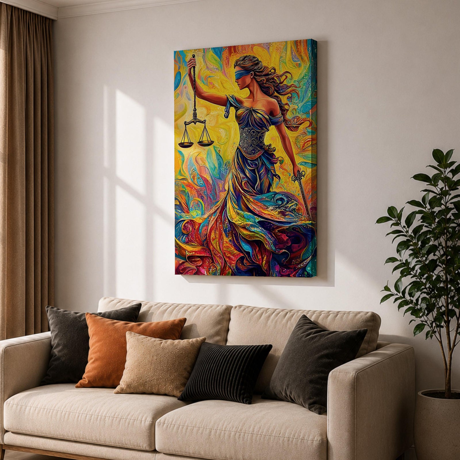 Lady Justice Legal Symbol Wall Art Themis Abstract Mythology Gift Law Office Home Decor