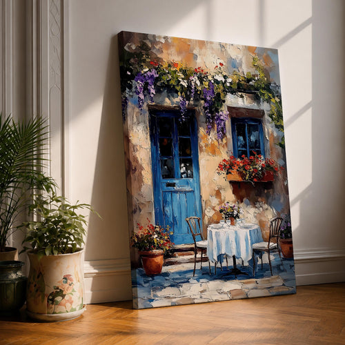 Cafe Patio Wall Art European Outdoor Bistro Floral Travel Gift Dining Room Home Decor