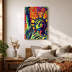 Statue Liberty American Wall Art Freedom Icon Patriotic Abstract Gift Living Room Home Decor