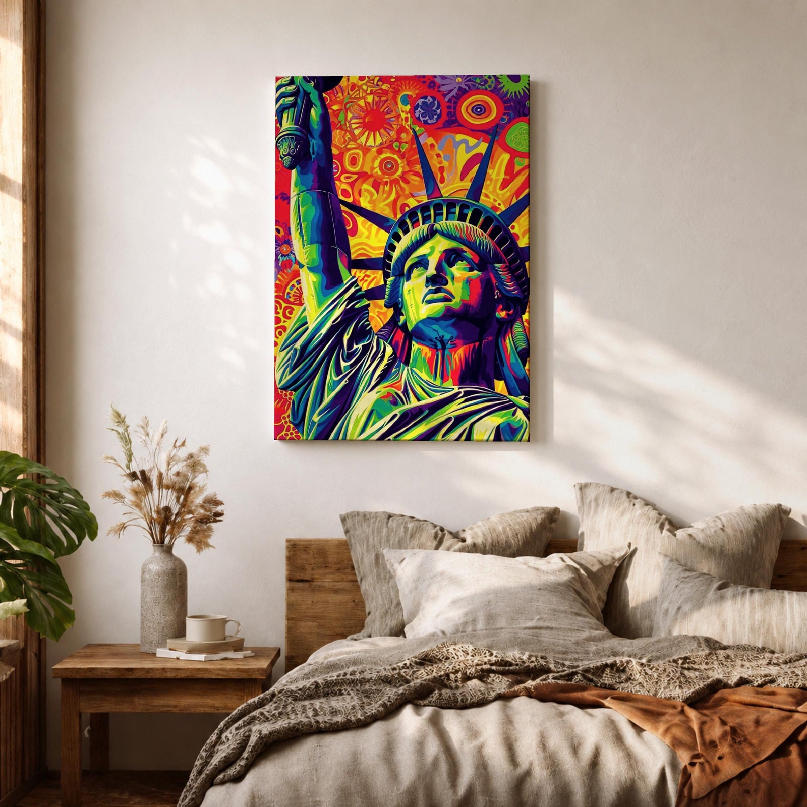 Statue Liberty American Wall Art Freedom Icon Patriotic Abstract Gift Living Room Home Decor