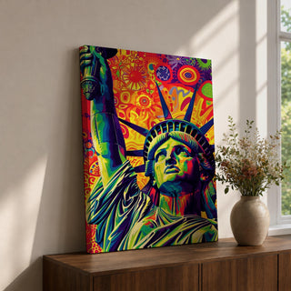 Statue Liberty American Wall Art Freedom Icon Patriotic Abstract Gift Living Room Home Decor