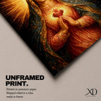 Immaculate Heart of Mary devotional portrait showing the Virgin Mary wearing a crown and veil while holding hands in prayer, with the sacred heart glowing at her chest surrounded by radiant light. The composition follows traditional Catholic iconography emphasizing Marian devotion and the sacred heart symbol associated with the Immaculate Heart.