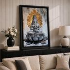Lotus Buddha Wall Art Buddhist Deity Religious Gift Meditation Zen Room Home Decor Interior