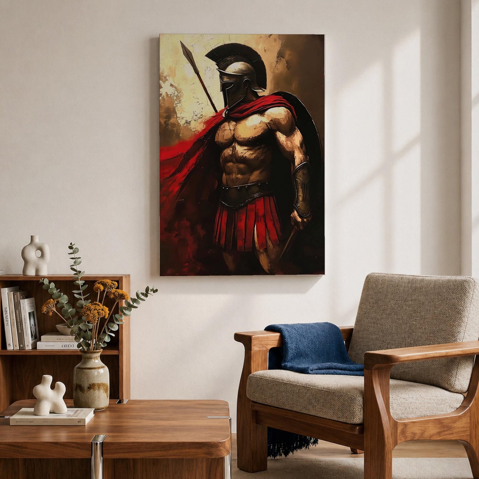 Spartan Warrior Greek Soldier Wall Art Hoplite Hero Historical Gift Living Room Home Decor