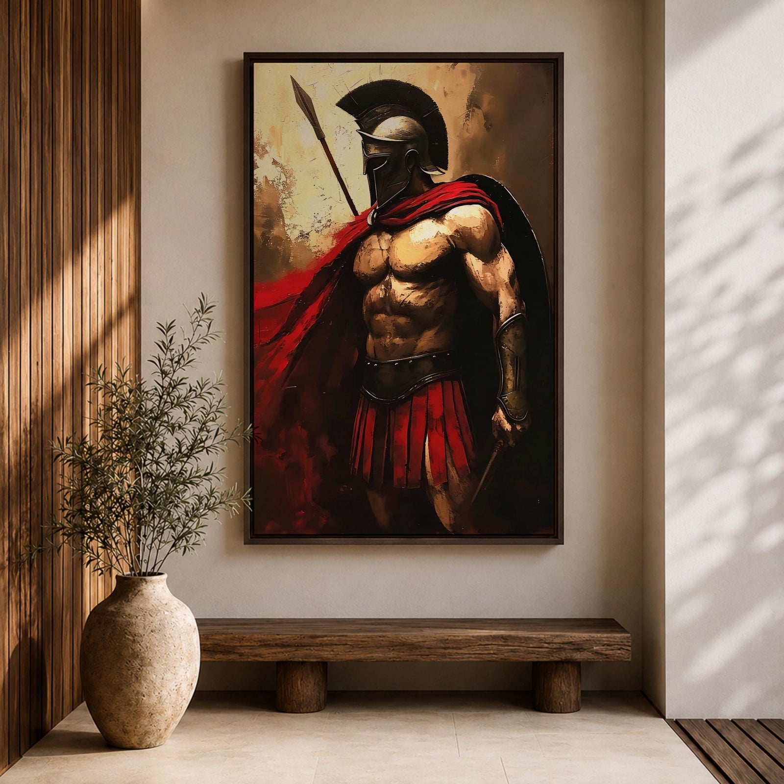 Spartan Warrior Greek Soldier Wall Art Hoplite Hero Historical Gift Living Room Home Decor