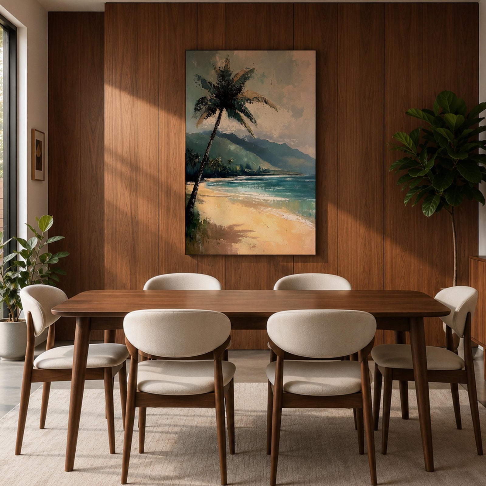 Palm Tree Coastal Tropical Wall Art Seaside Beach Nature Gift Living Room Home Decor