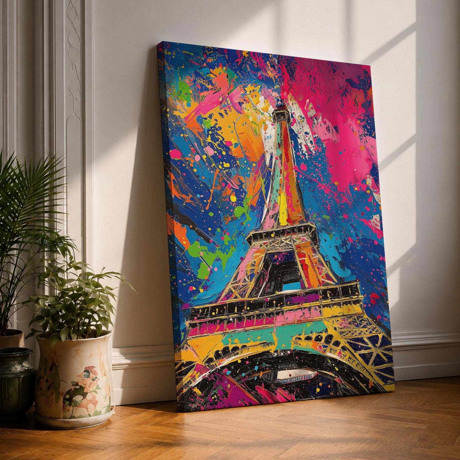Eiffel Tower French Wall Art Paris Landmark Abstract Travel Gift Living Room Home Decor