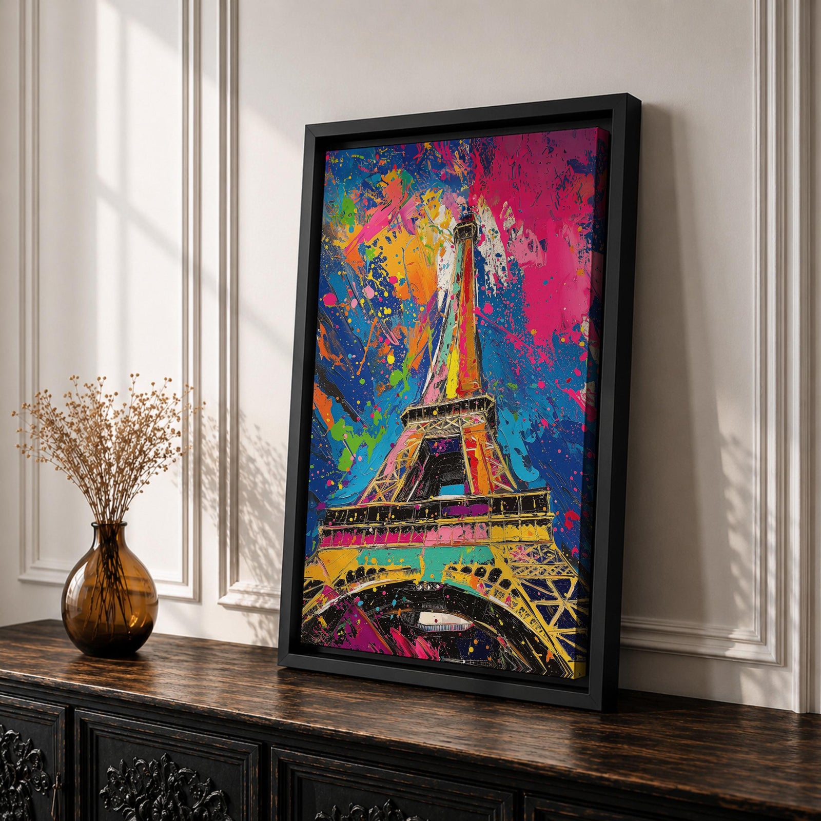 Eiffel Tower French Wall Art Paris Landmark Abstract Travel Gift Living Room Home Decor